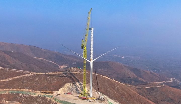 Wind power project: Wind turbines generating clean energy in Nanyang Henan Province